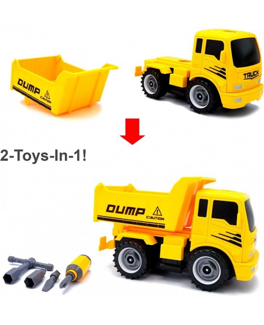 Construct A Truck - Dump. Take it Apart & Put it Back Together + Friction Powered(2-Toys-in-1!) Awesome Award Winning Toy Tha...