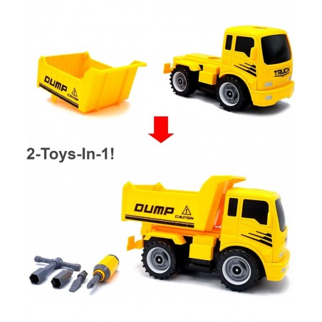 Construct A Truck - Dump. Take it Apart & Put it Back Together + Friction Powered(2-Toys-in-1!) Awesome Award Winning Toy Tha...