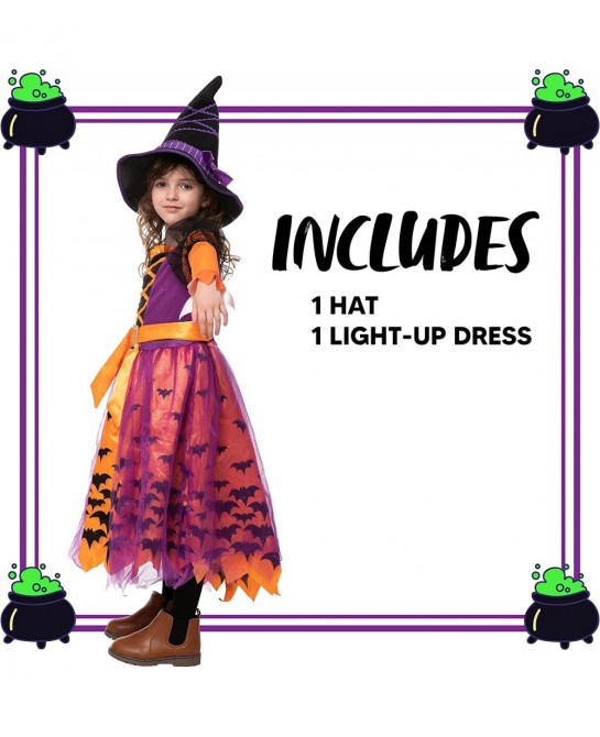 Halloween Child light up polka dots witch tutu costume for girl dress up (Medium (8-10yr)) $18.78 Kids' Costumes