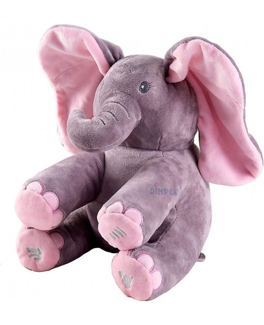 Kaia Baby Animated Stuffed Plush Singing Peek A Boo Elephant Interactive Musical Peek-a-Boo for Toddlers with Moving Ears Ado...