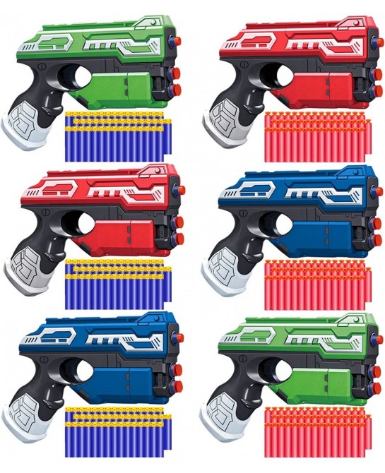 6 Pack Blaster Toys Guns for Boys Fit for Nerf Bullets Toy Guns with 160 PCS Refill Foam Darts for Boys Girls Hand Gun Toys f...