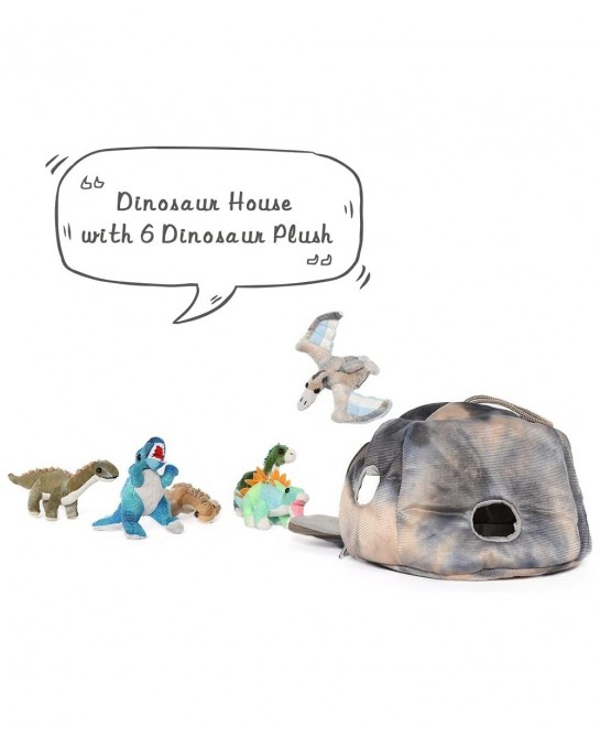 Dinosaur House with 6 Plush Dinosaurs Stuffed Animal Great Set Toy Childrens Day Gift for Boys and Girls 7.8 inch $43.26 Stuf...