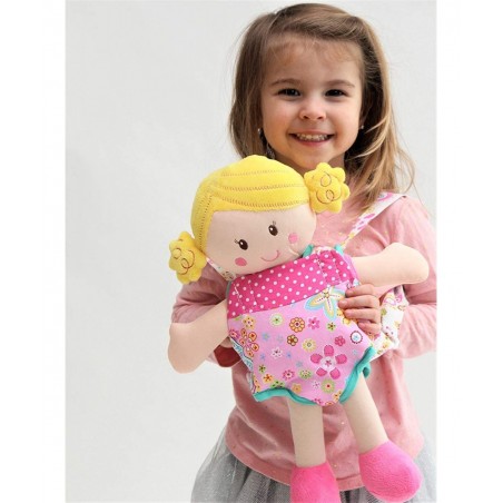 Patchwork Pink Doll Front Carrier with Straps $22.94 Doll Accessories