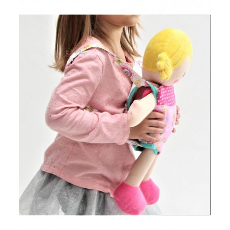 Patchwork Pink Doll Front Carrier with Straps $22.94 Doll Accessories