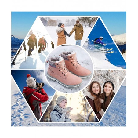 Womens Hiking Boots Anti-slip Snow Boots Water Resistant Warm Winter Shoes for Work Outdoor $51.86 Kids' Party Decorations