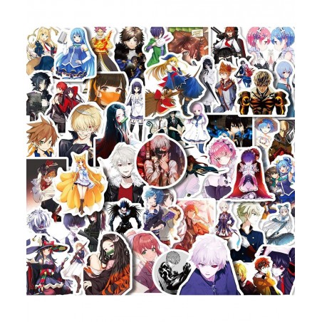 Anime Mixed Stickers 50pcs Cool Vinyl Waterproof Stickers for Laptop Water Bottles for Phone Car Skateboard Motorcycle Bicycl...
