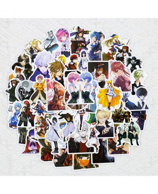 Anime Mixed Stickers 50pcs Cool Vinyl Waterproof Stickers for Laptop Water Bottles for Phone Car Skateboard Motorcycle Bicycl...