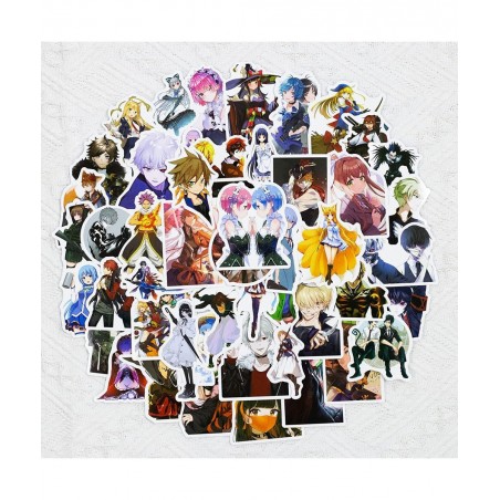 Anime Mixed Stickers 50pcs Cool Vinyl Waterproof Stickers for Laptop Water Bottles for Phone Car Skateboard Motorcycle Bicycl...