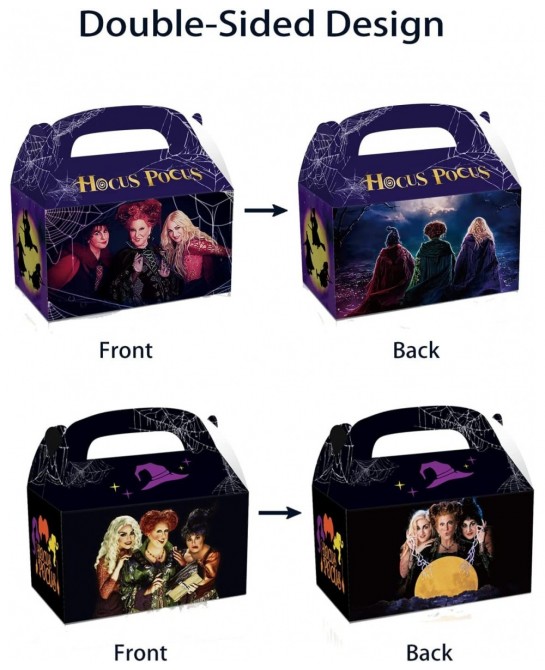 12Pcs Hocus Witch Pocus Birthday Party Supplies Kids Party Treat Boxes Candy Gift Bags Party Favors for Halloween Theme Party...