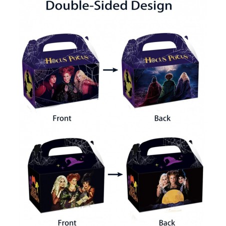 12Pcs Hocus Witch Pocus Birthday Party Supplies Kids Party Treat Boxes Candy Gift Bags Party Favors for Halloween Theme Party...