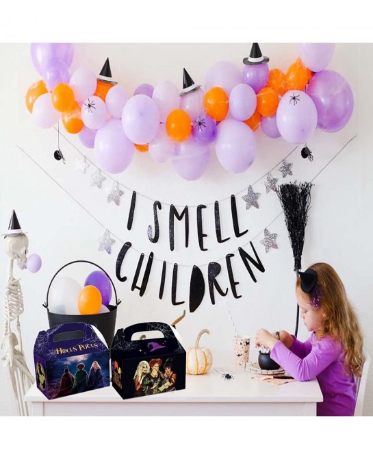 12Pcs Hocus Witch Pocus Birthday Party Supplies Kids Party Treat Boxes Candy Gift Bags Party Favors for Halloween Theme Party...
