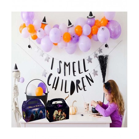 12Pcs Hocus Witch Pocus Birthday Party Supplies Kids Party Treat Boxes Candy Gift Bags Party Favors for Halloween Theme Party...