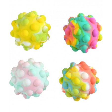 4 PCS Push Bubble Pop Stress Balls Fidget Toy 3D Silicone Pop Fidget Ball Pop Ball Sensory Toy Pop Fidget Toy for Hand Exerci...
