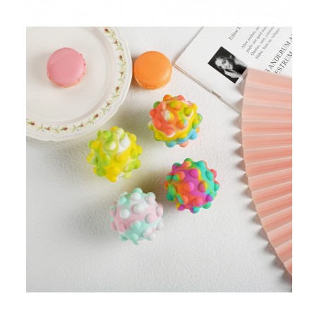 4 PCS Push Bubble Pop Stress Balls Fidget Toy 3D Silicone Pop Fidget Ball Pop Ball Sensory Toy Pop Fidget Toy for Hand Exerci...