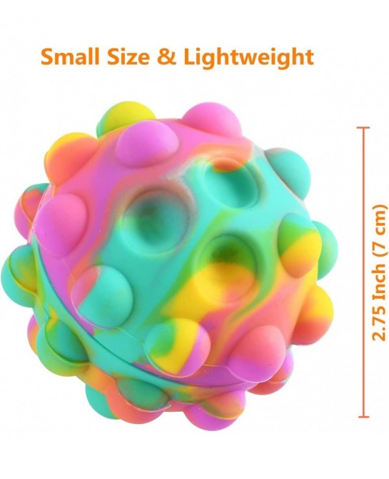 4 PCS Push Bubble Pop Stress Balls Fidget Toy 3D Silicone Pop Fidget Ball Pop Ball Sensory Toy Pop Fidget Toy for Hand Exerci...