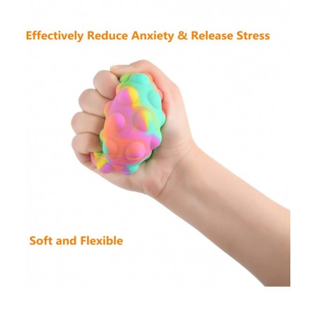 4 PCS Push Bubble Pop Stress Balls Fidget Toy 3D Silicone Pop Fidget Ball Pop Ball Sensory Toy Pop Fidget Toy for Hand Exerci...