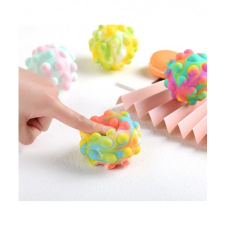 4 PCS Push Bubble Pop Stress Balls Fidget Toy 3D Silicone Pop Fidget Ball Pop Ball Sensory Toy Pop Fidget Toy for Hand Exerci...