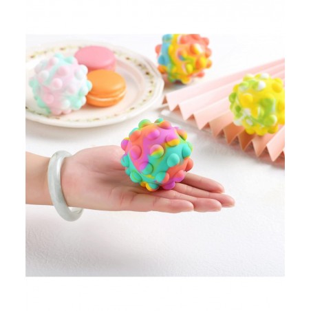 4 PCS Push Bubble Pop Stress Balls Fidget Toy 3D Silicone Pop Fidget Ball Pop Ball Sensory Toy Pop Fidget Toy for Hand Exerci...