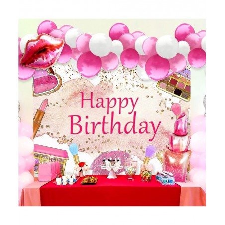 15 PCS Makeup Birthday Party Decoration Makeup Birthday Backdrop Spa Party Decoration Spa Party Supplies Makeup Birthday Part...