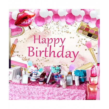 15 PCS Makeup Birthday Party Decoration Makeup Birthday Backdrop Spa Party Decoration Spa Party Supplies Makeup Birthday Part...