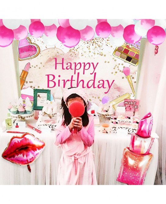 15 PCS Makeup Birthday Party Decoration Makeup Birthday Backdrop Spa Party Decoration Spa Party Supplies Makeup Birthday Part...
