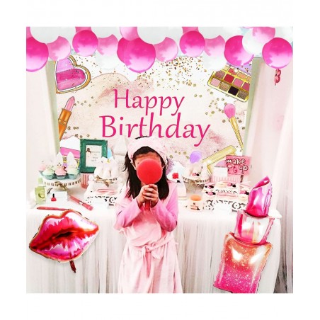 15 PCS Makeup Birthday Party Decoration Makeup Birthday Backdrop Spa Party Decoration Spa Party Supplies Makeup Birthday Part...
