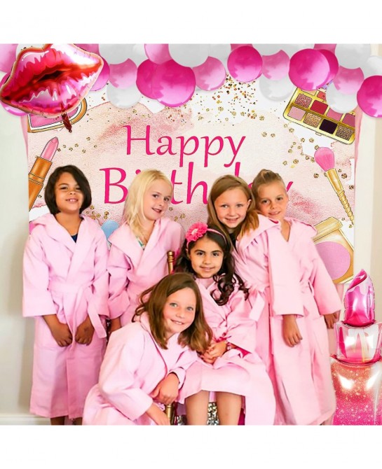 15 PCS Makeup Birthday Party Decoration Makeup Birthday Backdrop Spa Party Decoration Spa Party Supplies Makeup Birthday Part...