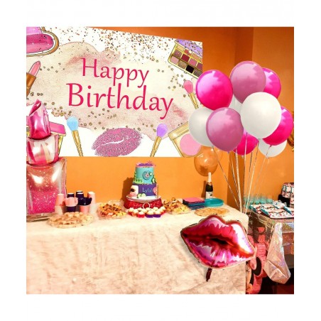 15 PCS Makeup Birthday Party Decoration Makeup Birthday Backdrop Spa Party Decoration Spa Party Supplies Makeup Birthday Part...