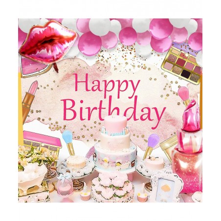 15 PCS Makeup Birthday Party Decoration Makeup Birthday Backdrop Spa Party Decoration Spa Party Supplies Makeup Birthday Part...