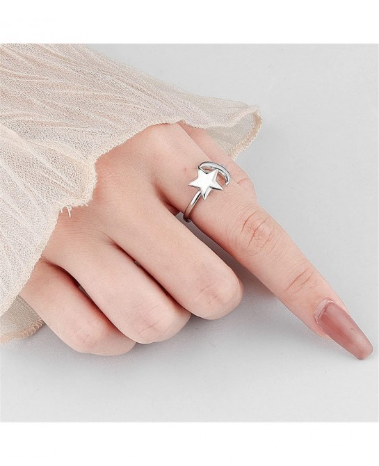 Fidget Anxiety Relief Ring Daisy Sunflower Flower Evil Eye Zircon Bead Open Adjustable Spinner Stackable Ring for Women Girl ...