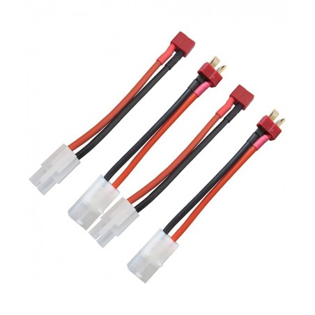 2 Pairs Tamiya to Deans Adapter 14AWG Deans to Tamiya Style Connector T Style Plug Cable Adapter for RC Speed Controller ESC ...