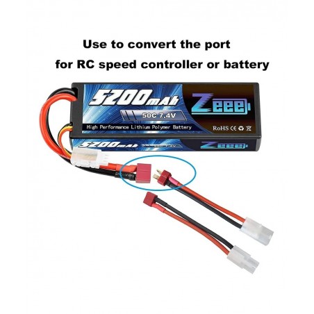 2 Pairs Tamiya to Deans Adapter 14AWG Deans to Tamiya Style Connector T Style Plug Cable Adapter for RC Speed Controller ESC ...