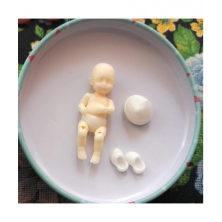 1" DIY Micro Realistic Body Silicone Doll Small Reborn Baby Dolls Silicone Full Body $62.24 Dolls