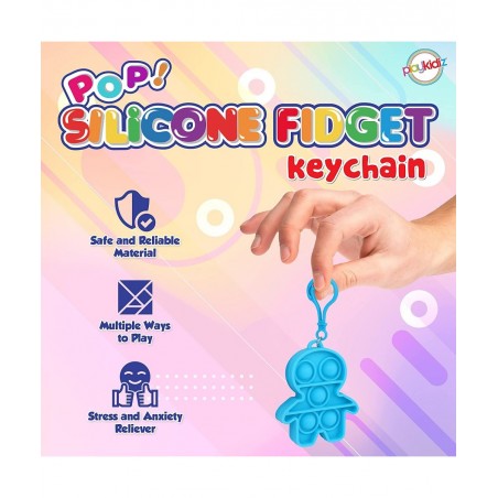 Playkidz Pop It Keychain Fidget Keychain Mini Pop It Set 24 Mini Pop Pack Fidget Keychain Multiple Shapes & Colors Stress Rel...