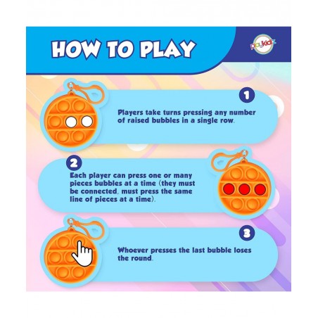 Playkidz Pop It Keychain Fidget Keychain Mini Pop It Set 24 Mini Pop Pack Fidget Keychain Multiple Shapes & Colors Stress Rel...