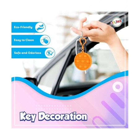 Playkidz Pop It Keychain Fidget Keychain Mini Pop It Set 24 Mini Pop Pack Fidget Keychain Multiple Shapes & Colors Stress Rel...