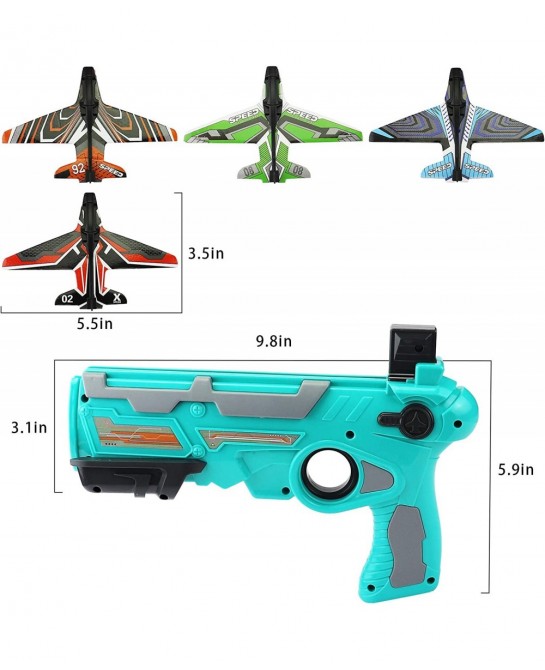 Catapult Plane One-Click Ejection Model Foam Airplane with 4 Pcs Glider Foam Gliders Toys Great Outdoor Play Gift for Kids $1...