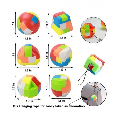 17 Pack Brain Teasers Puzzles for Kids & Adults Brain Teasers Metal and Wooden IQ Puzzle Toys Mind Game 3D Coil Cast Wire Unl...