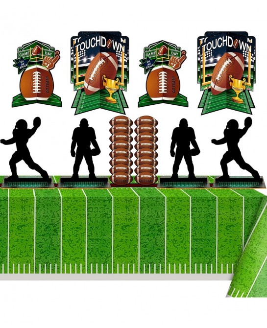 52 Pcs 3D Football Table Centerpiece Football Party Decorations Football Player Silhouette Centerpieces Football Field Tablec...