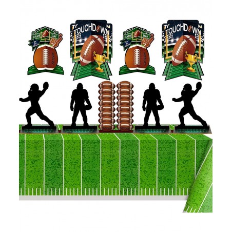 52 Pcs 3D Football Table Centerpiece Football Party Decorations Football Player Silhouette Centerpieces Football Field Tablec...