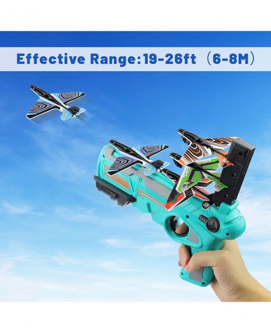 Catapult Plane One-Click Ejection Model Foam Airplane with 4 Pcs Glider Foam Gliders Toys Great Outdoor Play Gift for Kids $1...