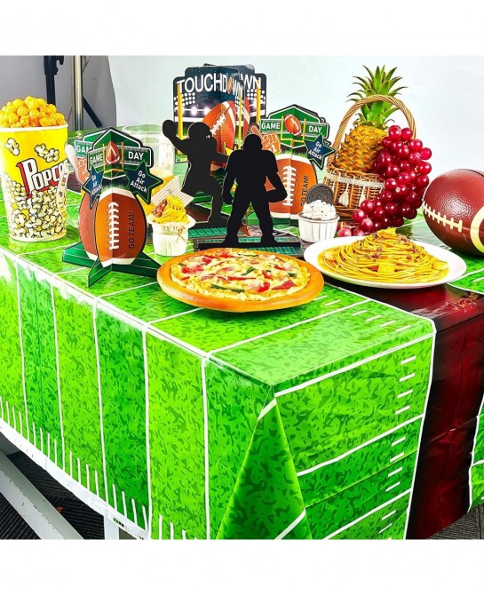 52 Pcs 3D Football Table Centerpiece Football Party Decorations Football Player Silhouette Centerpieces Football Field Tablec...