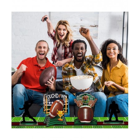52 Pcs 3D Football Table Centerpiece Football Party Decorations Football Player Silhouette Centerpieces Football Field Tablec...