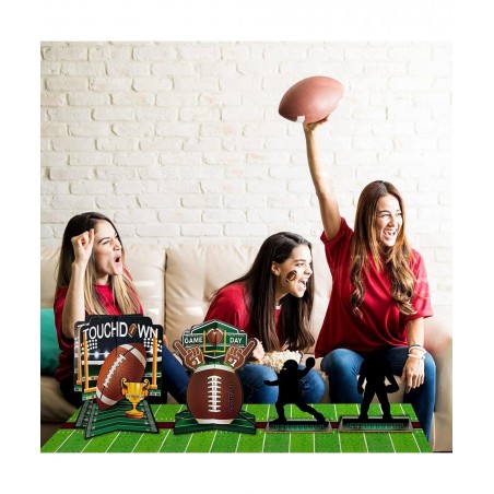 52 Pcs 3D Football Table Centerpiece Football Party Decorations Football Player Silhouette Centerpieces Football Field Tablec...