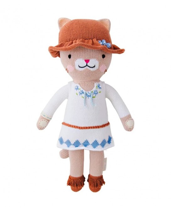Chelsea The Cat Little 13" Hand-Knit Doll – 1 Doll - 10 Meals Fair Trade Heirloom Quality Handcrafted in Peru 100% Cotton Yar...