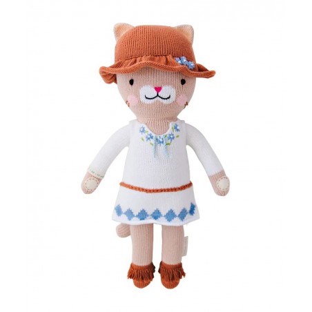 Chelsea The Cat Little 13" Hand-Knit Doll – 1 Doll - 10 Meals Fair Trade Heirloom Quality Handcrafted in Peru 100% Cotton Yar...