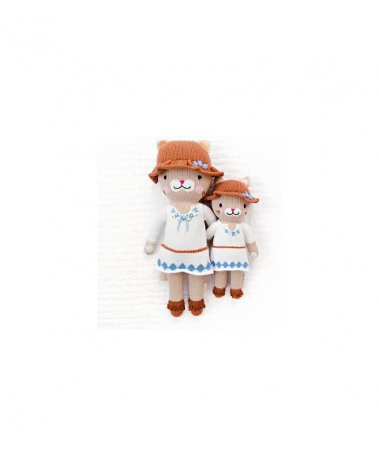 Chelsea The Cat Little 13" Hand-Knit Doll – 1 Doll - 10 Meals Fair Trade Heirloom Quality Handcrafted in Peru 100% Cotton Yar...