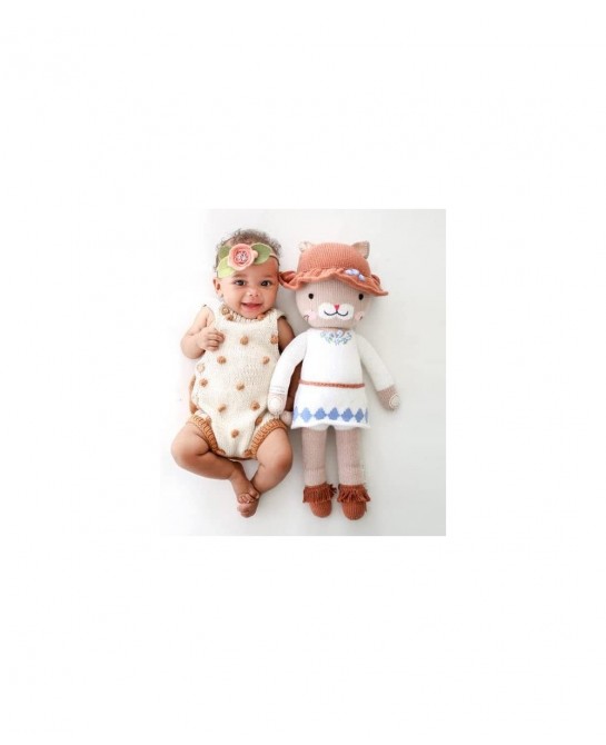 Chelsea The Cat Little 13" Hand-Knit Doll – 1 Doll - 10 Meals Fair Trade Heirloom Quality Handcrafted in Peru 100% Cotton Yar...