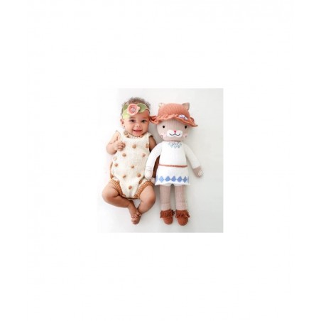 Chelsea The Cat Little 13" Hand-Knit Doll – 1 Doll - 10 Meals Fair Trade Heirloom Quality Handcrafted in Peru 100% Cotton Yar...