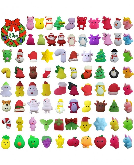 80pcs Mochi Squishy Toy Christmas Squishy Toys Party Favors for Kids Christmas Goodie Bag Stuffers Stocking Pinata Fillers St...